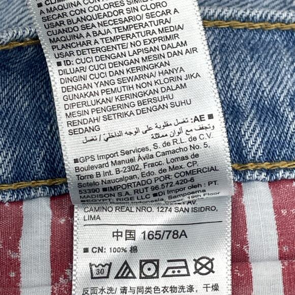 Old Navy Womens 12 Boyfriend Denim Cutoff Shorts Americana USA Stars Stripes - Picture 7 of 8